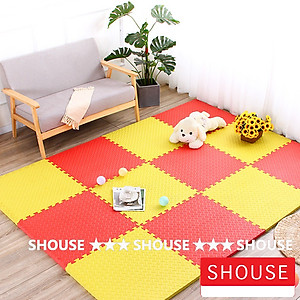Thảm Xốp Ghép lót sàn cho bé Shouse 30x30cm Korea, vân gỗ gấp gọn xpe