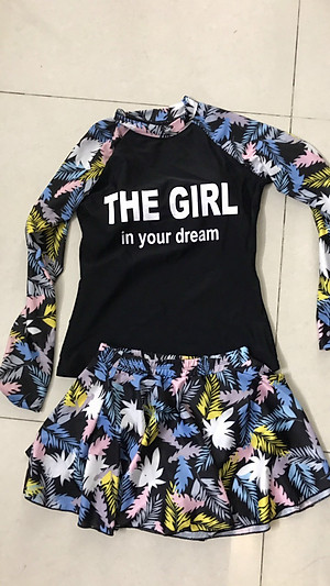 Set Đồ Bơi Bé Gái Dài Tay ĐI Biển Đi Học Bơi