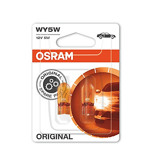 Combo 2 Bóng Đèn Chân Ghim Nhỏ 1 Tim OSRAM Original T10 WY5W 12V 5W Màu Vàng