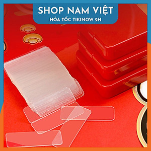 Hộp 60 Miếng Keo Nano 2 Mặt Trong Suốt Chống Nước, Không Để Vết Keo