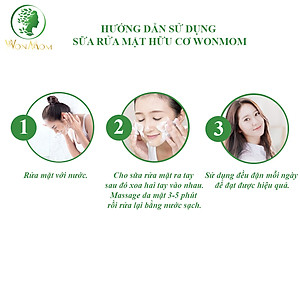 Bộ chăm sóc mẹ đẹp như tiên, giúp da mặt sáng khỏe và trắng hồng mịn màng Wonmom (1 sữa rửa mặt hữu cơ+ 1 kem nghệ tươi)