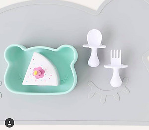 Grabease Bộ muỗng nĩa tập ăn cho bé - Trắng