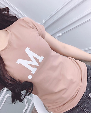Áo thun nữ MXM in chữ M cổ tròn cotton 4 chiều form ôm body cực tôn dáng ( ANU003 )