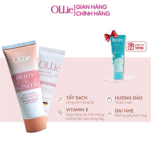 Kem tẩy lông OLLIE + gel dưỡng ngăn mọc lông OLLIE , tẩy lông bikini, nách, tay, chân, an toàn không đau rát dung tích 70ml