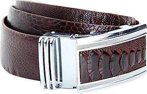 Thắt Lưng Nam Da Đà Điểu Bản Lớn Huy Hoàng HT4418 - Nâu Đất