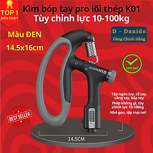 Kìm bóp tay, Kìm tập cơ tay dụng cụ tập gym tại nhà điều chỉnh lực 10-100kg có đếm số tự động D Danido
