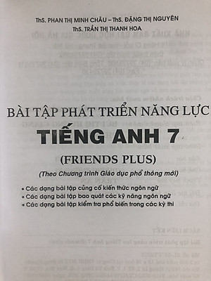 Bài Tập Phát Triển Năng Lực Tiếng Anh 7 (Dùng Kèm Friends Plus)