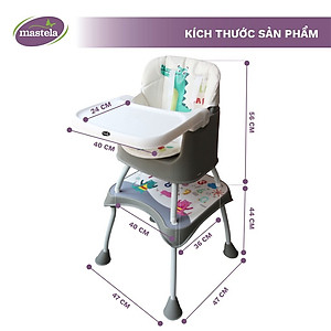 Ghế ăn dặm cho bé đa năng ngồi cao/thấp - ghép chung bàn gia đình - bàn học/tập vẽ Mastela 1016 - bảo hành chính hãng