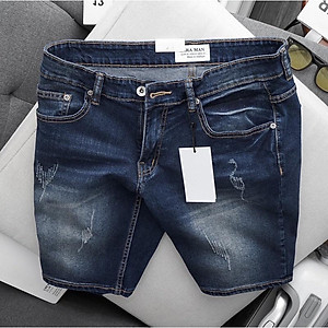Quần short jean lửng nam bigsize màu trơn co giãn xuất xịn
