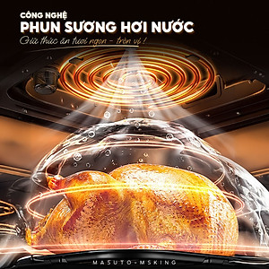 Nồi chiên không dầu phun sương Masuto MSKing 6L - 2 tầng đốt không cần trở lật - Hàng chính hãng