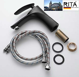 Vòi lavabo lá đen RITA 20cm