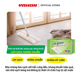 Khăn Ướt Lau Sàn LET-GREEN | Kháng Khuẩn, Đuổi Kiến, Phòng Mạt | 12 Tờ/Bao