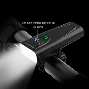 Đèn Pha Xe Đạp Chiếu Sáng Chống Nước CD-30 Gắn Tay lái, Vỏ nhựa ABS, Sạc Điện Type-C Có Đồng Hồ Hiển Thị Thời Gian Lượng Pin, Có Hỗ trợ Sạc Khẩn Cấp - Mai Lee