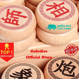 Cờ tướng bằng gỗ tự nhiên - 40 x 35 cm - Quân đường kính 3,4cm - Chính hãng dododios