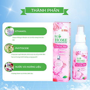 Xả Vải Khô Dạng Xịt Công Nghệ Sinh Học Ecohome 100ml Hương Comfor While Vỏ Hồng Làm Mềm Vải Khử Mùi Hôi, Lưu Hương Lâu