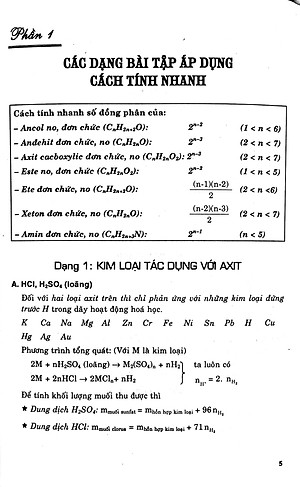 Các Dạng Điển Hình Và Phương Pháp Giải Nhanh Bài Tập Trắc Nghiệm Hóa Học 12