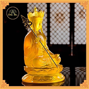 Tượng địa tạng vương bồ tát – tượng phật Địa Tạng lưu ly màu vàng cao 21cm đồ thờ cúng phong thủy shop Diệu Tâm