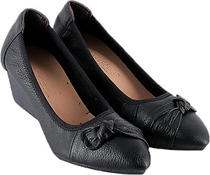 Giày Nữ Da Bò 5 Phân Huy Hoàng HT7942 - Đen