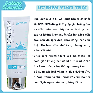 Kem Chống Nắng SUN CREAM 100ml, Chống Tia Cực Tím SPF 50+, Tăng Độ Ẩm & Dưỡng Chất Cho Da, Bảo Vệ Da Khỏi Tác Hại Bên Ngoài