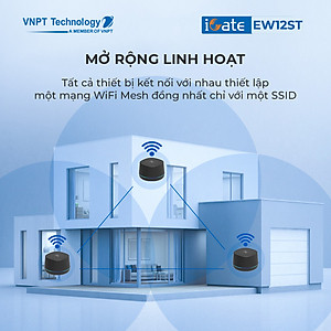 Hệ thống Wifi Mesh VNPT Technology iGate EW12ST (2-pack) 2 băng tần chuẩn AC tốc độ cao dành cho gia đình hàng chính hãng