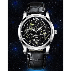Đồng hồ cơ nam tự động DIZIZID Automatic chính hãng - Dây da cao cấp - Chống nước tốt - Thiết kế dải ngân hà dạ quang chuyển động độc đáo DZCTD99