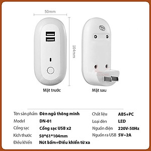 Đèn Ngủ Điều Khiển Từ Xa OVAL NIGHT LIGHT - Đèn Ngủ Thông Minh - Có 10 Cấp Độ Sáng, Hẹn Giờ - Hàng Chính Hãng