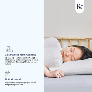 Vỏ Gối Nằm Vải Lạnh IceFiber™ Ru9 | Mát Lạnh và Thoải Mái | Kích Thước 50 x 70 cm