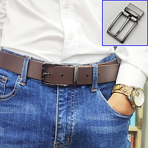 Thắt lưng da bò nguyên tấm L113 cao cấp nhiều mặt Bụi Leather - Bảo hành 12 tháng