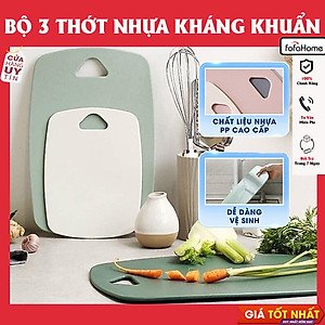 Set 3 Thớt Nhựa Luá Mạch Kháng Khuẩn Nhiều Màu Hàng Cao Cấp Giao Màu Ngẫu Nhiên