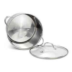 Nồi luộc gà inox 304 cao cấp 5 đáy Kalpen Size 28