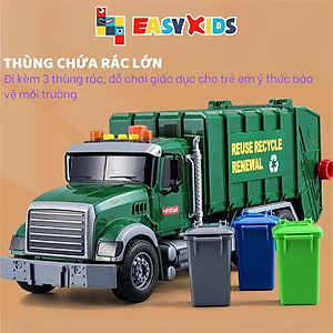 Xe Rác Đồ Chơi, Xe Chở Rác Đổ Rác Cỡ Lớn Cho Bé Có Đèn Nhạc