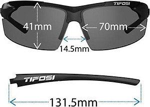 Kính mát thể thao Unisex Tifosi Track - Gọng Gloss Black, Tròng Smoke