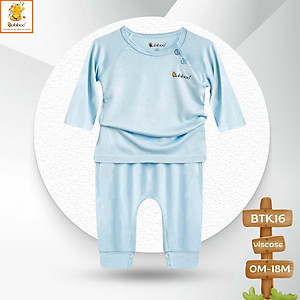 Bộ sơ sinh dài tay cài vai xéo visco cao cấp BKT14