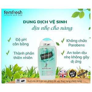 Dung dịch vệ sinh cho cả nữ và nam Femfresh Anh giúp làm sạch sẽ, thơm mát, ngăn ngừa viêm, ngứa, nấm phụ khoa - OZ Slim Store