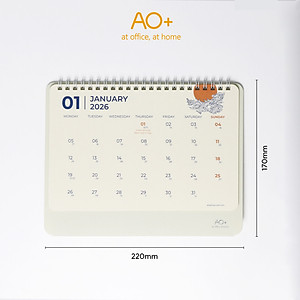 Lịch để bàn 2026 AO+ bản giới hạn có lịch âm in họa tiết hoa văn vốn cổ AA625