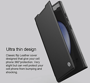 Bao da chống sốc cho Samsung Galaxy S24 Ultra, S24 Plus, S24 trang bị nắp bảo vệ Camera hiệu Nillkin Qin Pro (ngăn đựng thẻ ATM Name Card, chất liệu da cao cấp, thiết kế thời trang cá tính) - Hàng nhập khẩu