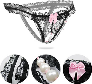 Quần lọt khe nữ đũng bi - đen