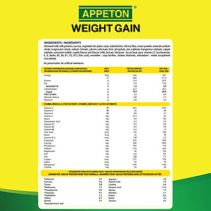 Sữa Appeton Weight Gain cho Người lớn hương Vanilla lon 900g