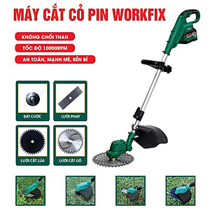 Máy Cắt Cỏ Dùng Pin Workfix - WF-GT1323BL - Động Cơ Brushless - Pin 15cell 21V/6Ah