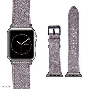 Dây Đồng Hồ Apple Watch 49mm 45mm 44mm 42mm, Chất Liệu Da Bê EPSOM Thảo Mộc Cao Cấp, Nhập Khẩu Từ Châu Âu, Dây Đeo Phong Cách Hiện Đại và Sang Trọng, Tương Thích Các Phiên Bản Series Ultra2/Ultra/SE2/SE/10/9/8/7/6/5/4/3/2/1