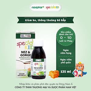 TPBVSK Special Kid Nez et Gorge - Hỗ trợ giảm viêm họng, viêm phế quản, Giúp thông mũi, giảm ho, bớt lo viêm họng (125ml)[Siro – Nhập khẩu Pháp]