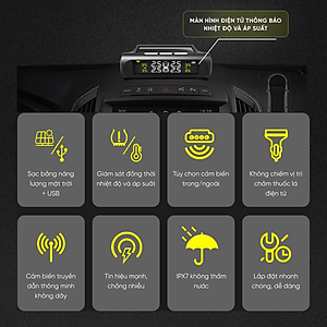 Cảm biến áp suất lốp ô tô TPMS màn hình led màu van ngoài {Bảo hành 3 tháng} - cảm biến áp suất lốp van ngoài TPMS..