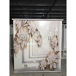 Tủ nhựa Đài Loan -  tủ quần áo nhựa 4 cánh Đài Loan màu Trắng  hồng  xanh dương  vân gỗ óc chó  vân gỗ