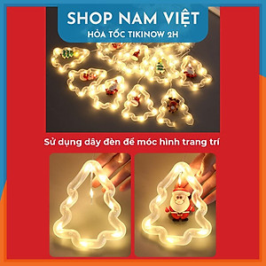 Dây LED Rèm Trang Trí Giáng Sinh 10 Chi Tiết Ngang 3m, Kèm Remote - Chính Hãng NAVIVU