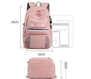 Balo nữ sinh đi học không thấm nước cao cấp phong cách hàn quốc 15.6"