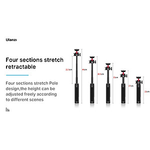 Ulanzi MT-16 - Tripod Kiêm Gậy Chụp Hình Selfie Đa Năng Cho Máy Ảnh Cỡ Nhỏ, Smartphone - Hàng chính hãng