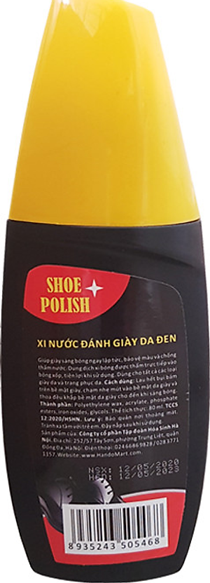 Xi nước đánh giày da, đồ da Hando 80ml (màu Đen)