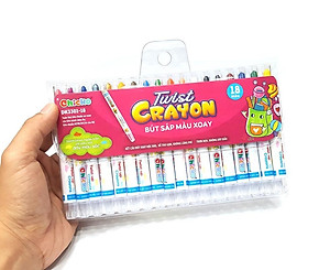 Bút Sáp Màu Xoay - 18 Màu DK 3301-18 (Túi Nhựa PVC)