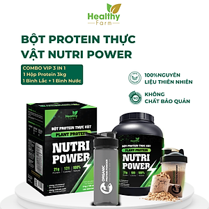 Protein Mix Nutri Power Hỗ Trợ Tăng Cân - Tăng Cơ - Giảm Mỡ Nâng Cao - Sản phẩm hữu cơ không chất bảo quản 3kg