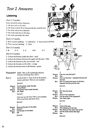 Cambridge Young Learners English Tests Second edition Starters 3 Answer Booklet